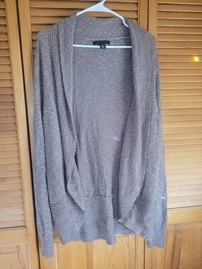 Kenneth Cole New York Taupe Open-Front Ribbed Cardigan